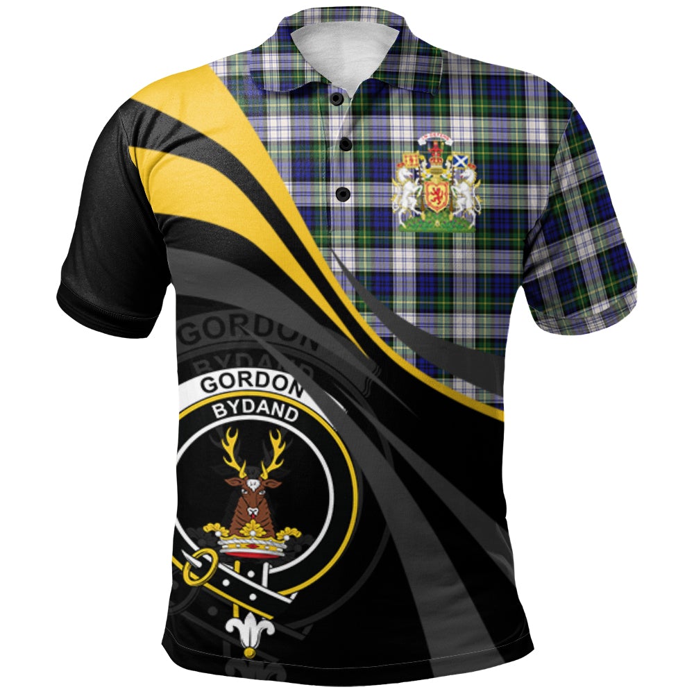 Clan Gordon Dress Modern Tartan Polo Shirt - Royal Coat Of Arms Style GG40 Gordon Dress Modern Tartan Tartan Polo   