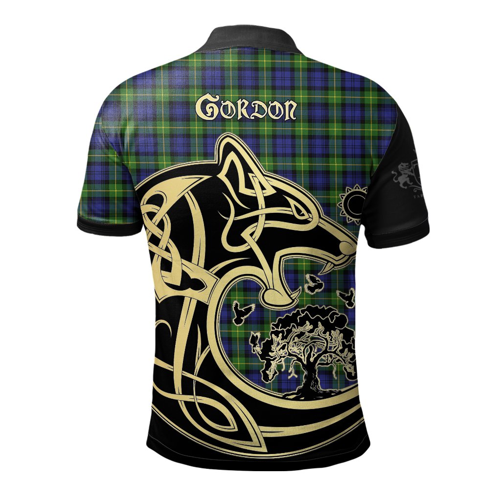 Clan Gordon Modern Tartan Polo Shirt Viking Wolf RI73 Gordon Modern Tartan Tartan Polo   