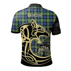 Clan Gordon Old Ancient Tartan Polo Shirt Viking Wolf YW91 Gordon Old Ancient Tartan Tartan Polo   