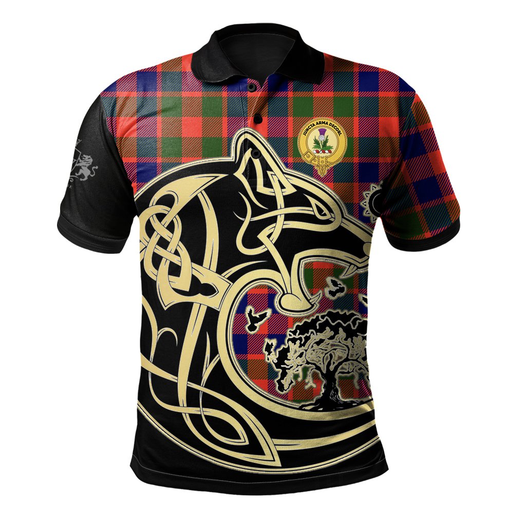 Clan Gow of Skeoch Tartan Polo Shirt Viking Wolf IM97 Gow of Skeoch Tartan Tartan Polo   