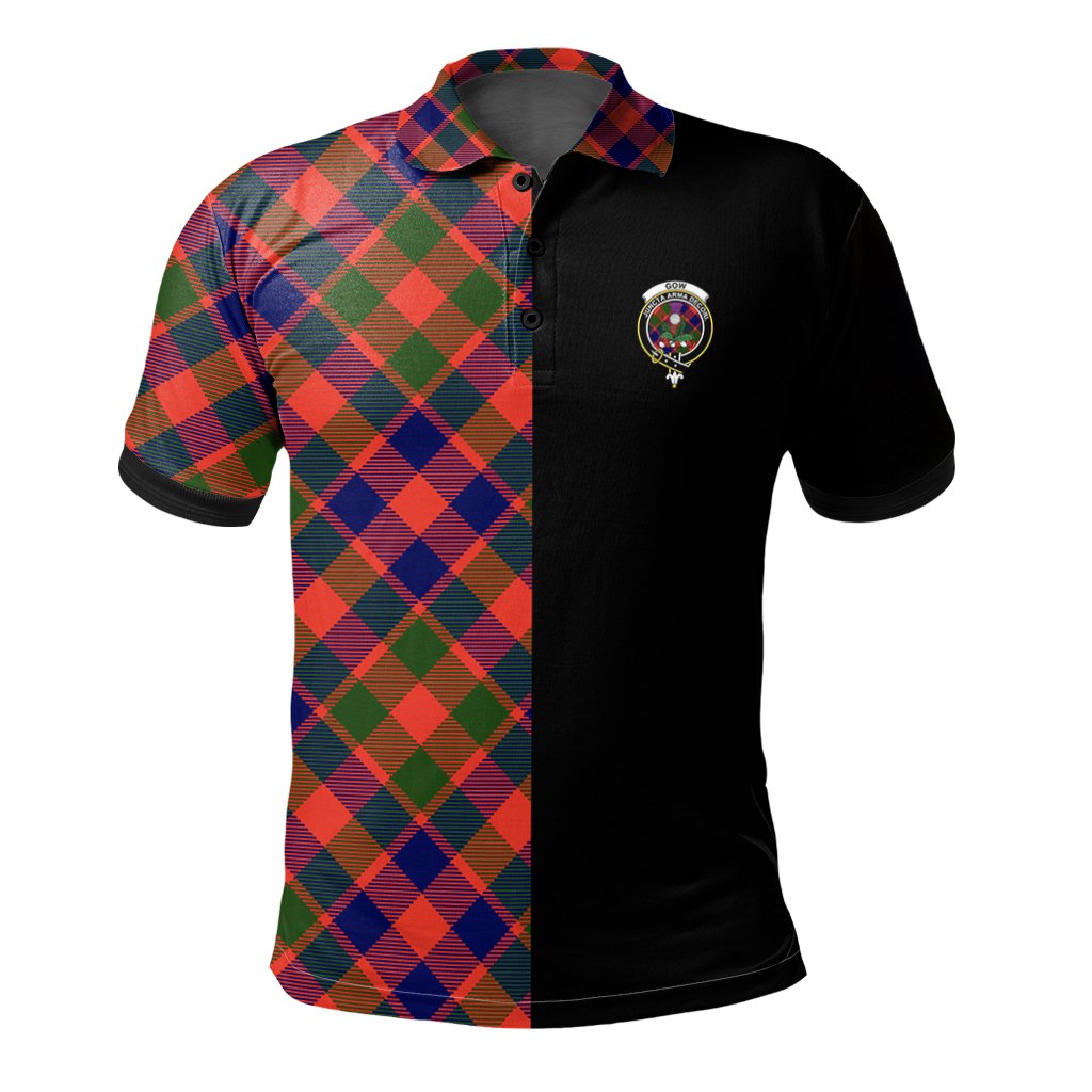 Clan Gow of Skeoch Tartan Polo Shirt Half of Me - Cross Style LF84 Gow of Skeoch Tartan Tartan Polo   