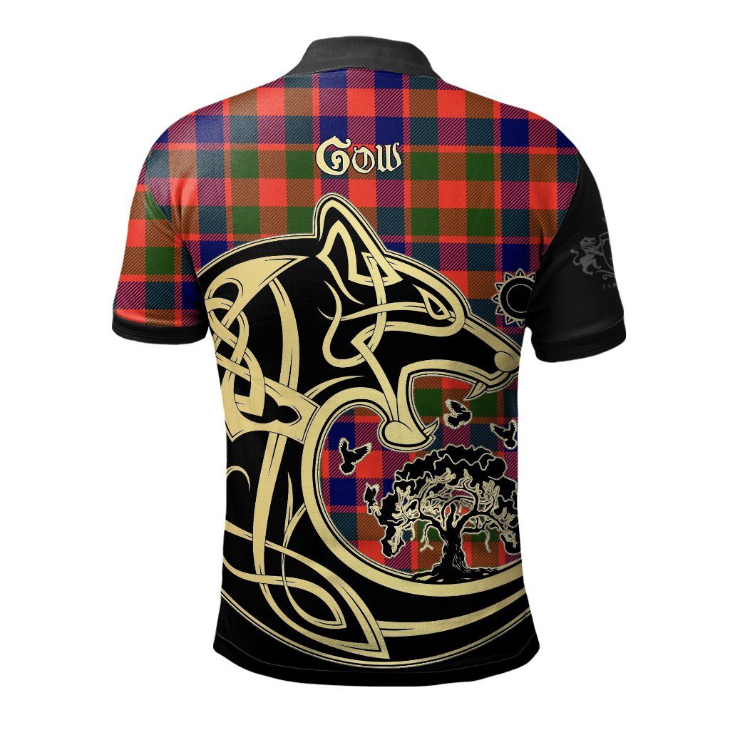 Clan Gow of Skeoch Tartan Polo Shirt Viking Wolf IM97 Gow of Skeoch Tartan Tartan Polo   