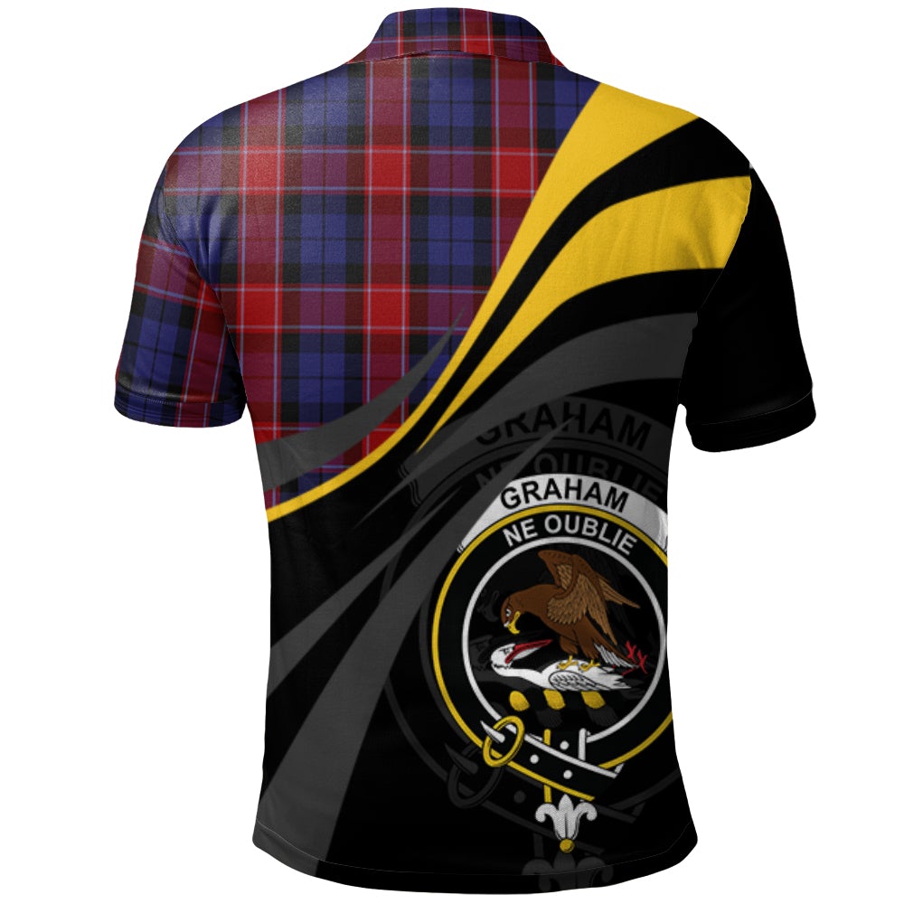 Clan Graham of Menteith Red 01 Tartan Polo Shirt - Royal Coat Of Arms Style GT51 Graham of Menteith Red 01 Tartan Tartan Polo   