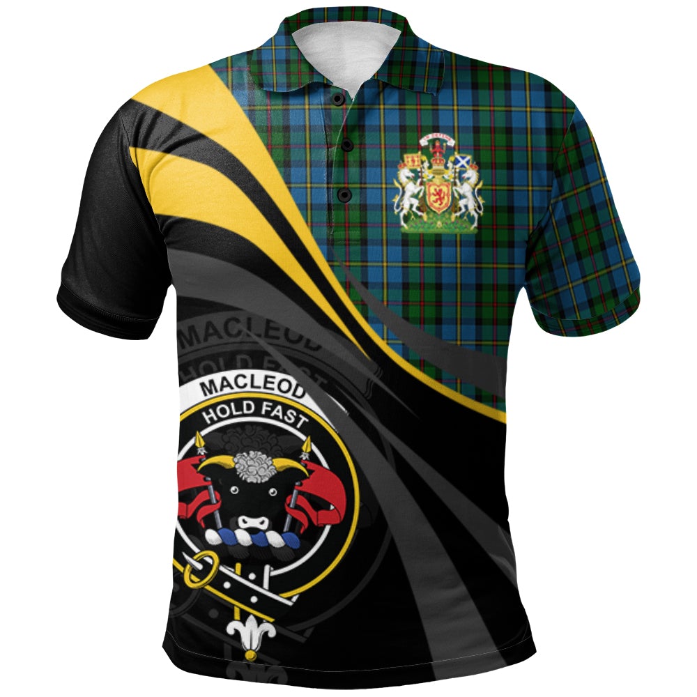 Clan Green MacLeod Tartan Polo Shirt - Royal Coat Of Arms Style FM79 Green MacLeod Tartan Tartan Polo   