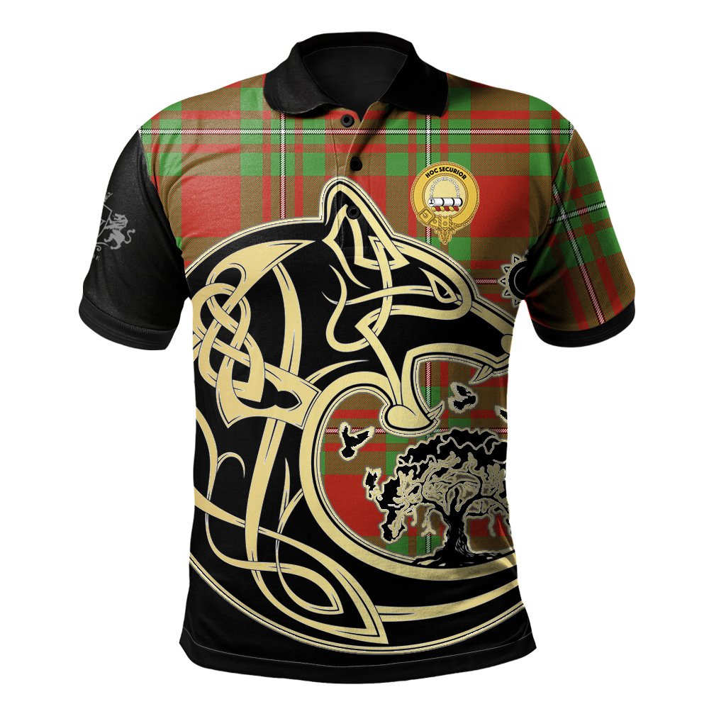 Clan Grierson Tartan Polo Shirt Viking Wolf PI13 Grierson Tartan Tartan Polo   