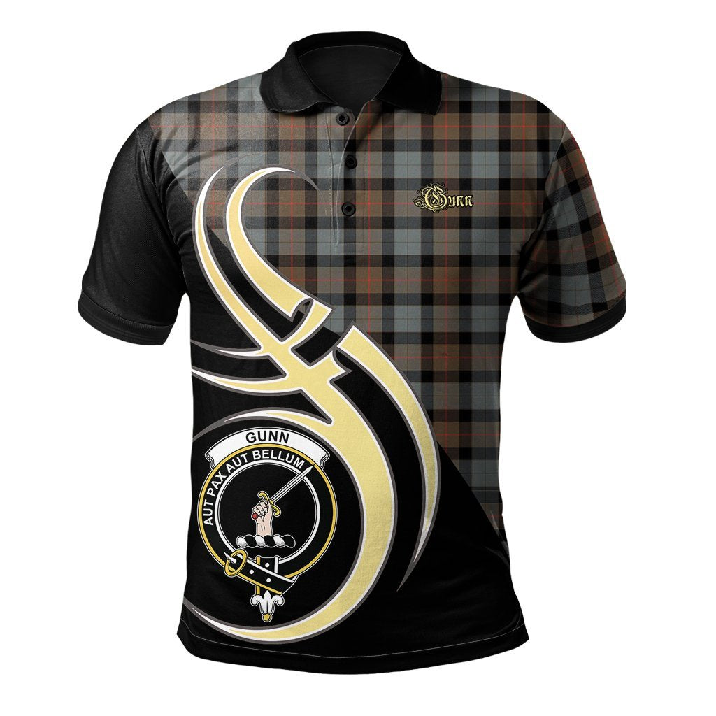 Clan Gunn Weathered Tartan Polo Shirt - Believe In Me Style IX64 Gunn Weathered Tartan Tartan Polo   