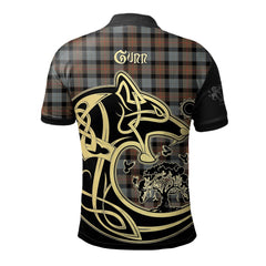 Clan Gunn Weathered Tartan Polo Shirt Viking Wolf JU44 Gunn Weathered Tartan Tartan Polo   