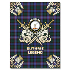 Clan Guthrie Modern Tartan Gold Courage Symbol Blanket NG50 Clan Guthrie Tartan Today   