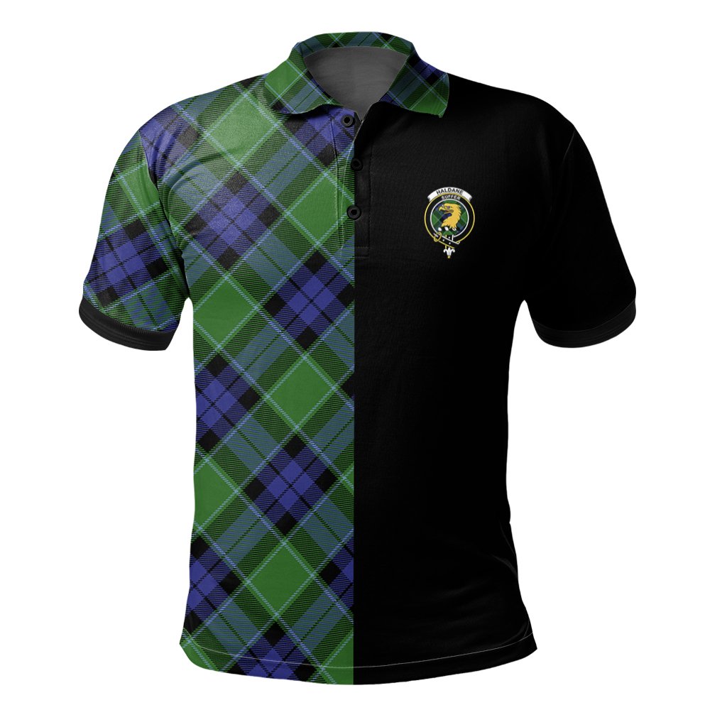 Clan Haldane Tartan Polo Shirt Half of Me - Cross Style HY12 Haldane Tartan Tartan Polo   