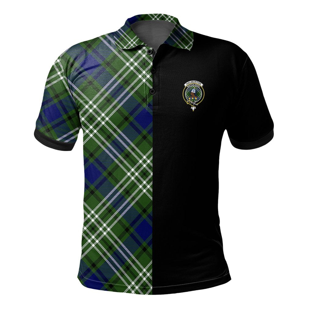 Clan Haliburton Tartan Polo Shirt Half of Me - Cross Style YM85 Haliburton Tartan Tartan Polo   