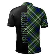 Clan Haliburton Tartan Polo Shirt Half of Me - Cross Style YM85 Haliburton Tartan Tartan Polo   