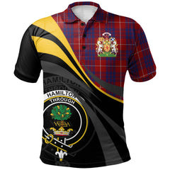 Clan Hamilton Tartan Polo Shirt - Royal Coat Of Arms Style LL98 Hamilton Tartan Tartan Polo   