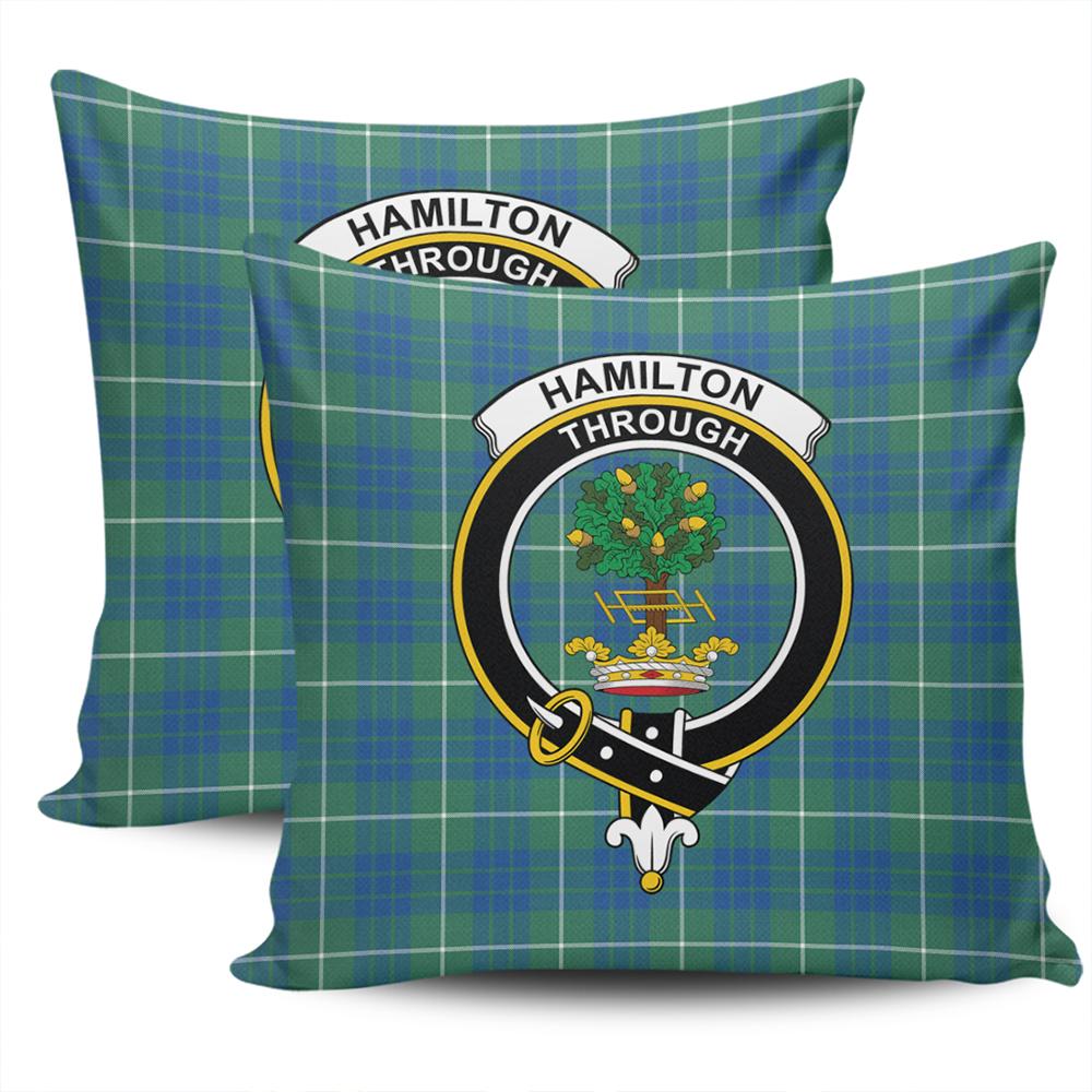 Clan Hamilton Hunting Ancient Tartan Crest Pillow Cover EH22 Clan Hamilton Tartan Today   