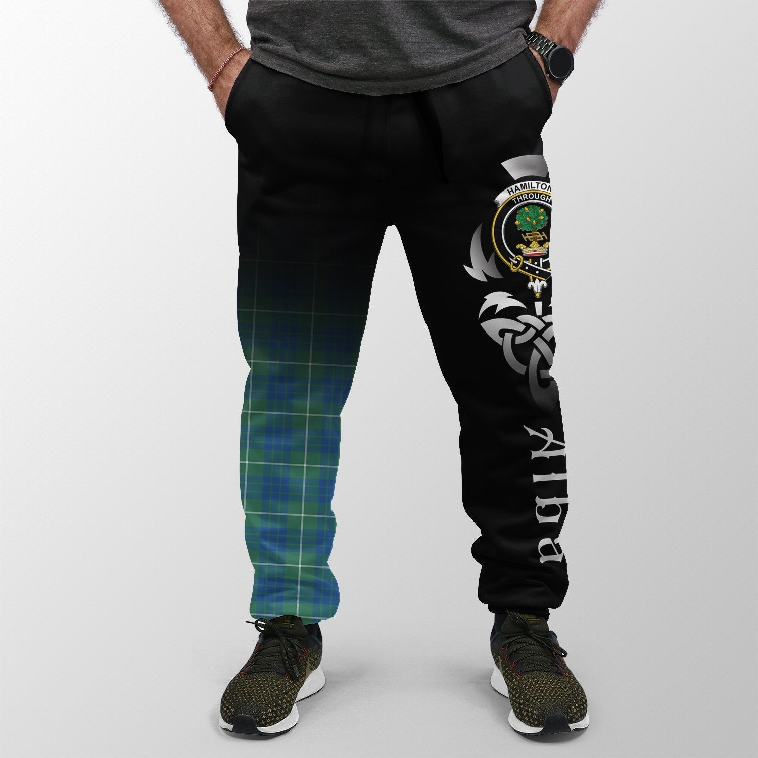 Clan Hamilton Hunting Ancient Tartan Crest Jogger Sweatpants  Alba Celtic Style YX46 Clan Hamilton Tartan Today   