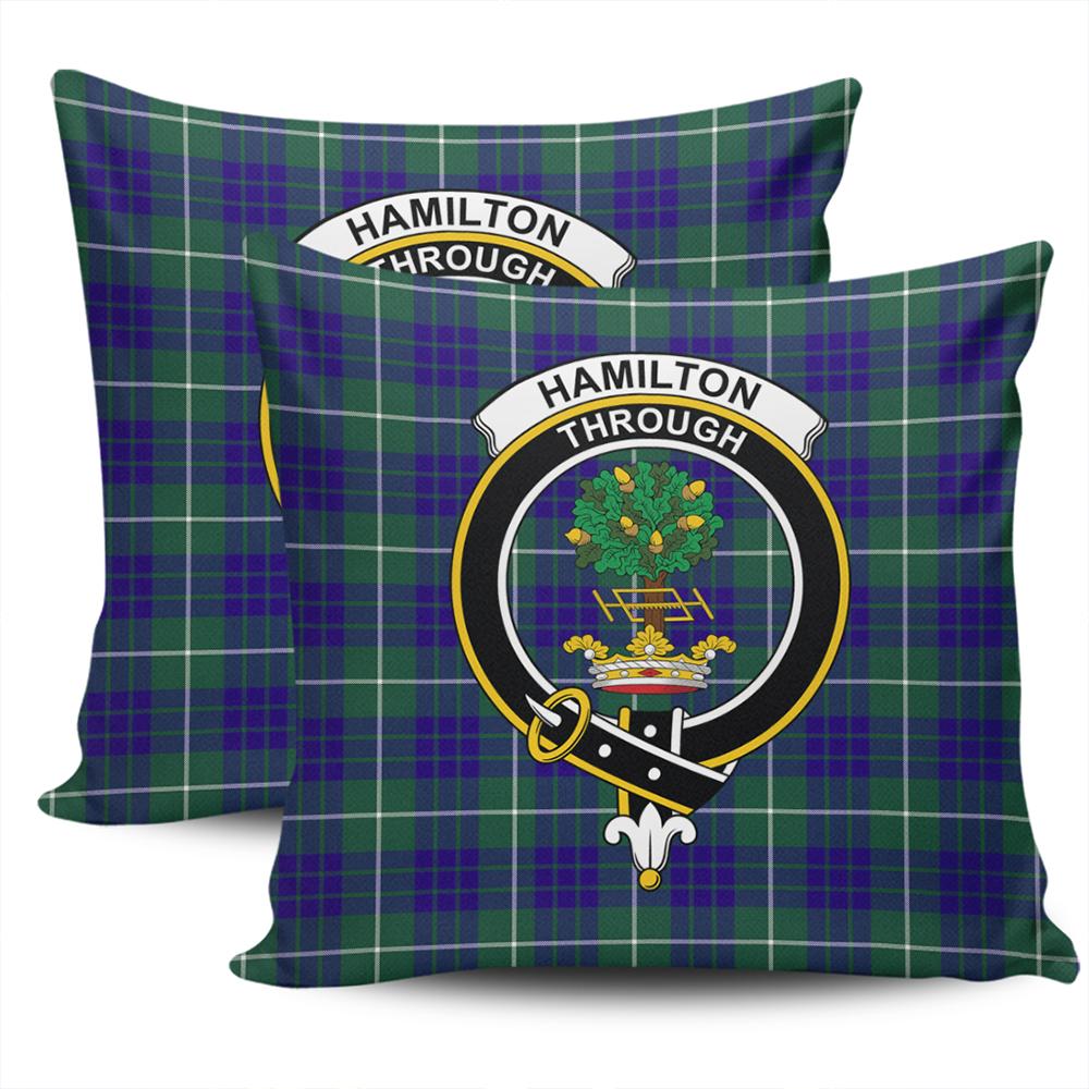 Clan Hamilton Hunting Modern Tartan Crest Pillow Cover OC89 Clan Hamilton Tartan Today   