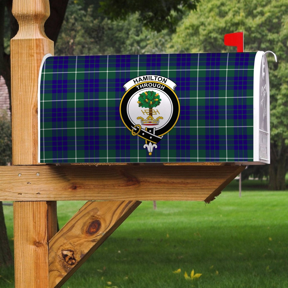 Clan Clan Hamilton Hunting Modern Tartan Crest Mailbox BE46 Clan Hamilton Tartan Today   