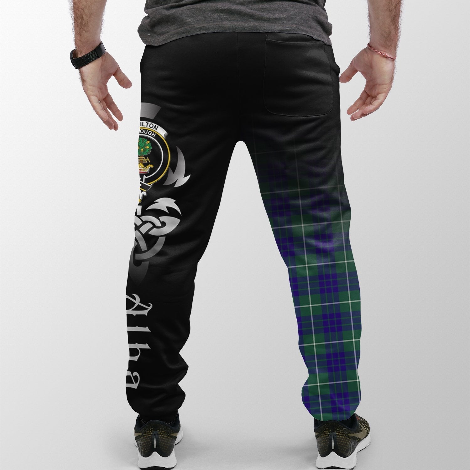 Clan Hamilton Hunting Modern Tartan Crest Jogger Sweatpants  Alba Celtic Style KC11 Clan Hamilton Tartan Today   