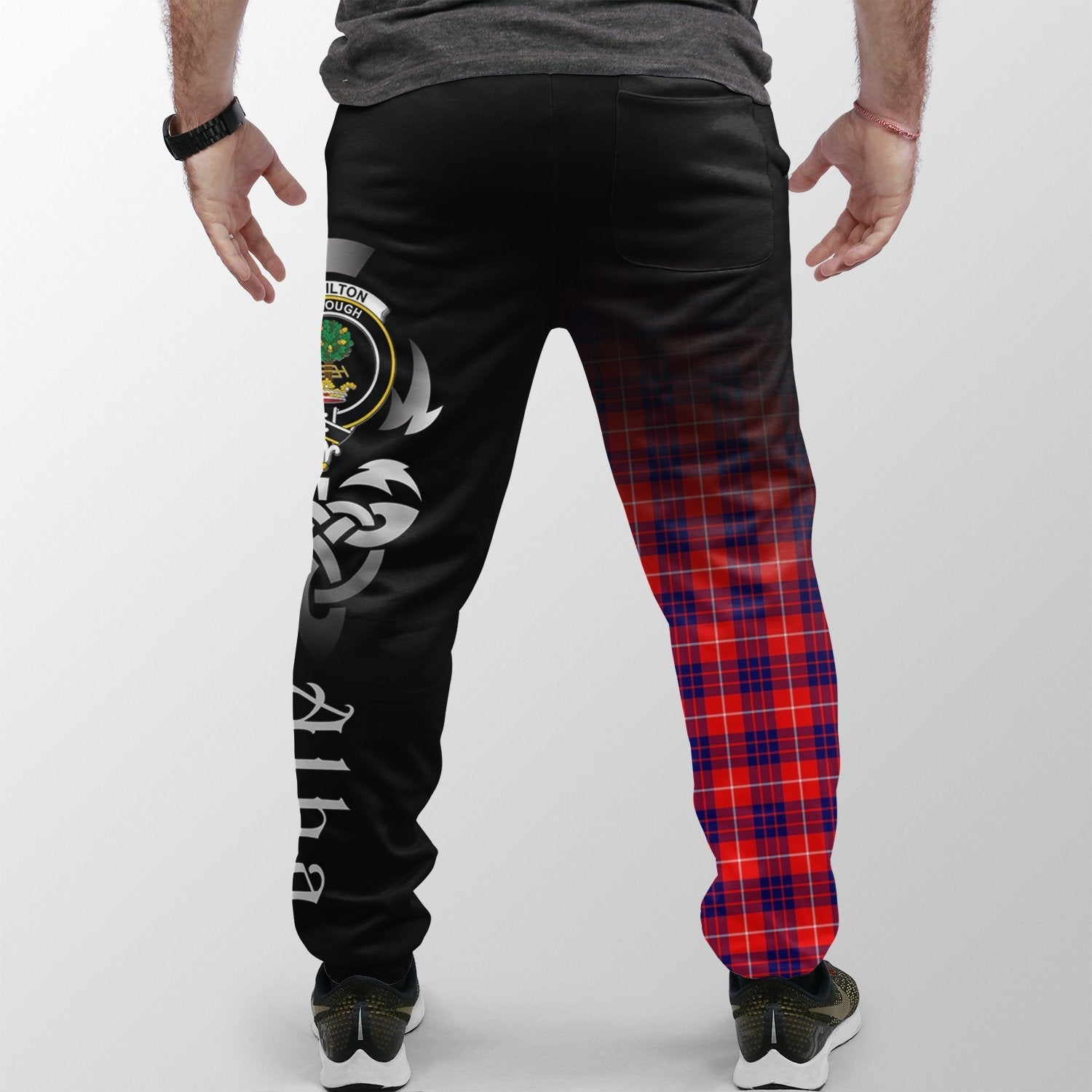 Clan Hamilton Modern Tartan Crest Jogger Sweatpants  Alba Celtic Style BU11 Clan Hamilton Tartan Today   