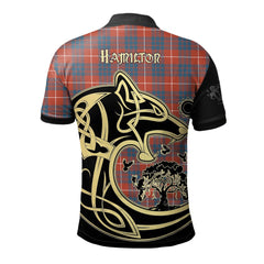 Clan Hamilton Ancient Tartan Polo Shirt Viking Wolf SR42 Hamilton Ancient Tartan Tartan Polo   