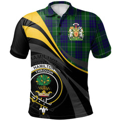 Clan Hamilton Green Hunting Tartan Polo Shirt - Royal Coat Of Arms Style KR79 Hamilton Green Hunting Tartan Tartan Polo   