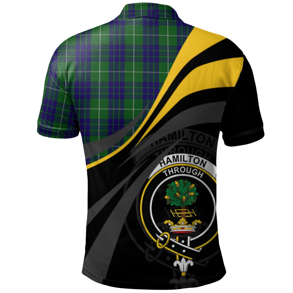 Clan Hamilton Green Hunting Tartan Polo Shirt - Royal Coat Of Arms Style KR79 Hamilton Green Hunting Tartan Tartan Polo   