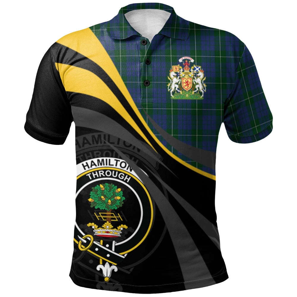 Clan Hamilton Hunting Tartan Polo Shirt - Royal Coat Of Arms Style PS26 Hamilton Hunting Tartan Tartan Polo   