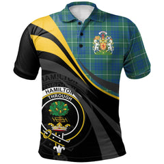 Clan Hamilton Hunting Ancient Tartan Polo Shirt - Royal Coat Of Arms Style PJ70 Hamilton Hunting Ancient Tartan Tartan Polo   