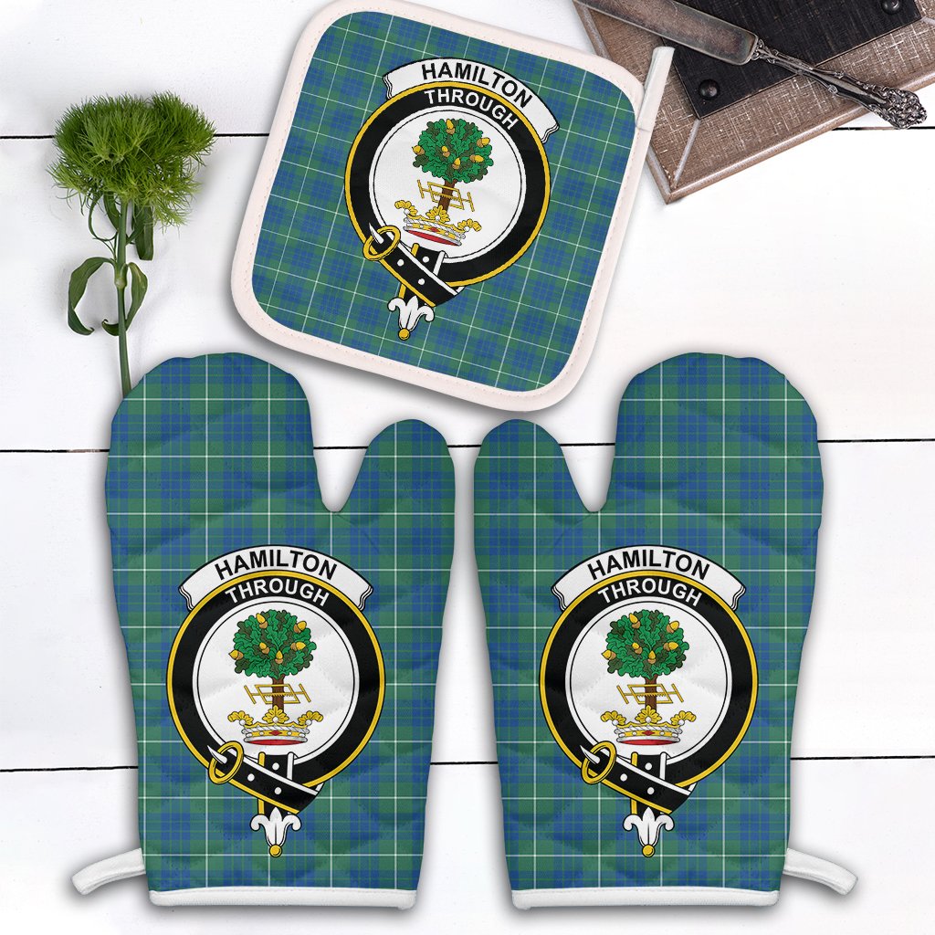 Clan Hamilton Hunting Ancient Tartan Crest Oven Mitt And Pot Holder (2 Oven Mitts + 1 Pot Holder) OR36 Clan Hamilton Tartan Today   