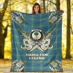 Clan Hamilton Hunting Ancient Tartan Gold Courage Symbol Blanket IF31 Clan Hamilton Tartan Today   