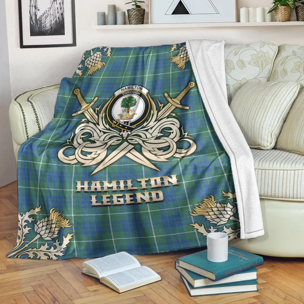 Clan Hamilton Hunting Ancient Tartan Gold Courage Symbol Blanket IF31 Clan Hamilton Tartan Today   