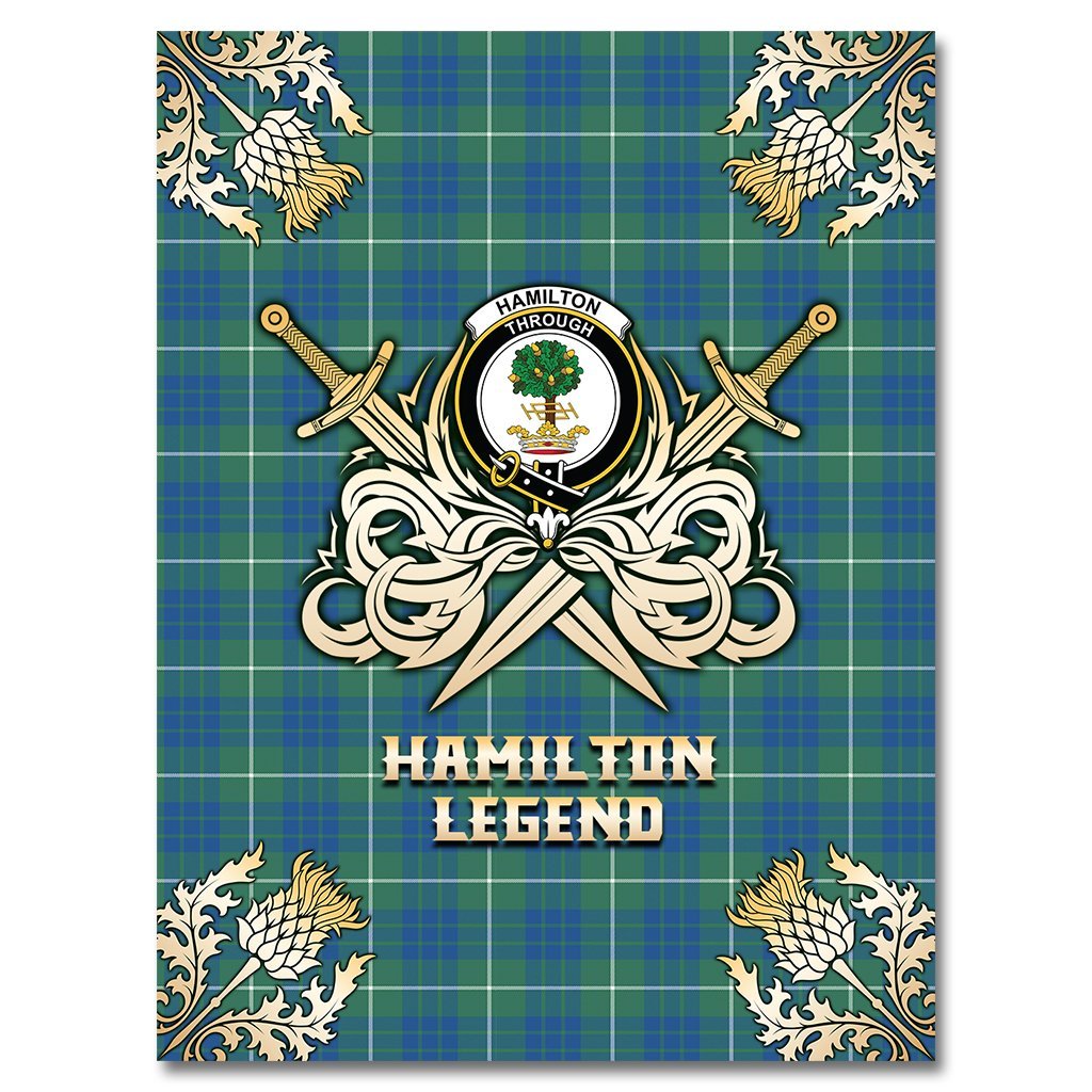 Clan Hamilton Hunting Ancient Tartan Gold Courage Symbol Blanket IF31 Clan Hamilton Tartan Today   