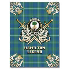 Clan Hamilton Hunting Ancient Tartan Gold Courage Symbol Blanket IF31 Clan Hamilton Tartan Today   