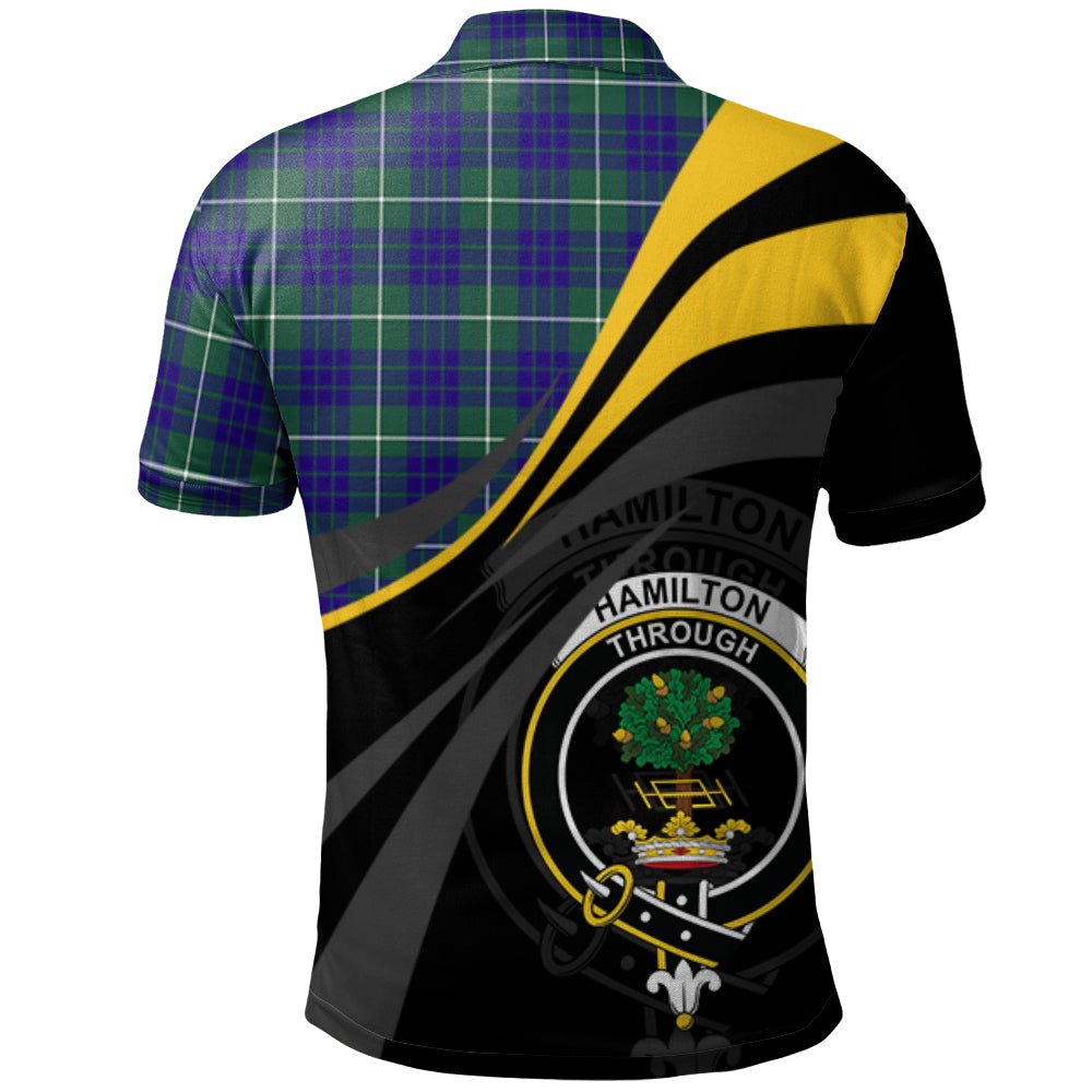 Clan Hamilton Hunting Modern Tartan Polo Shirt - Royal Coat Of Arms Style WY39 Hamilton Hunting Modern Tartan Tartan Polo   