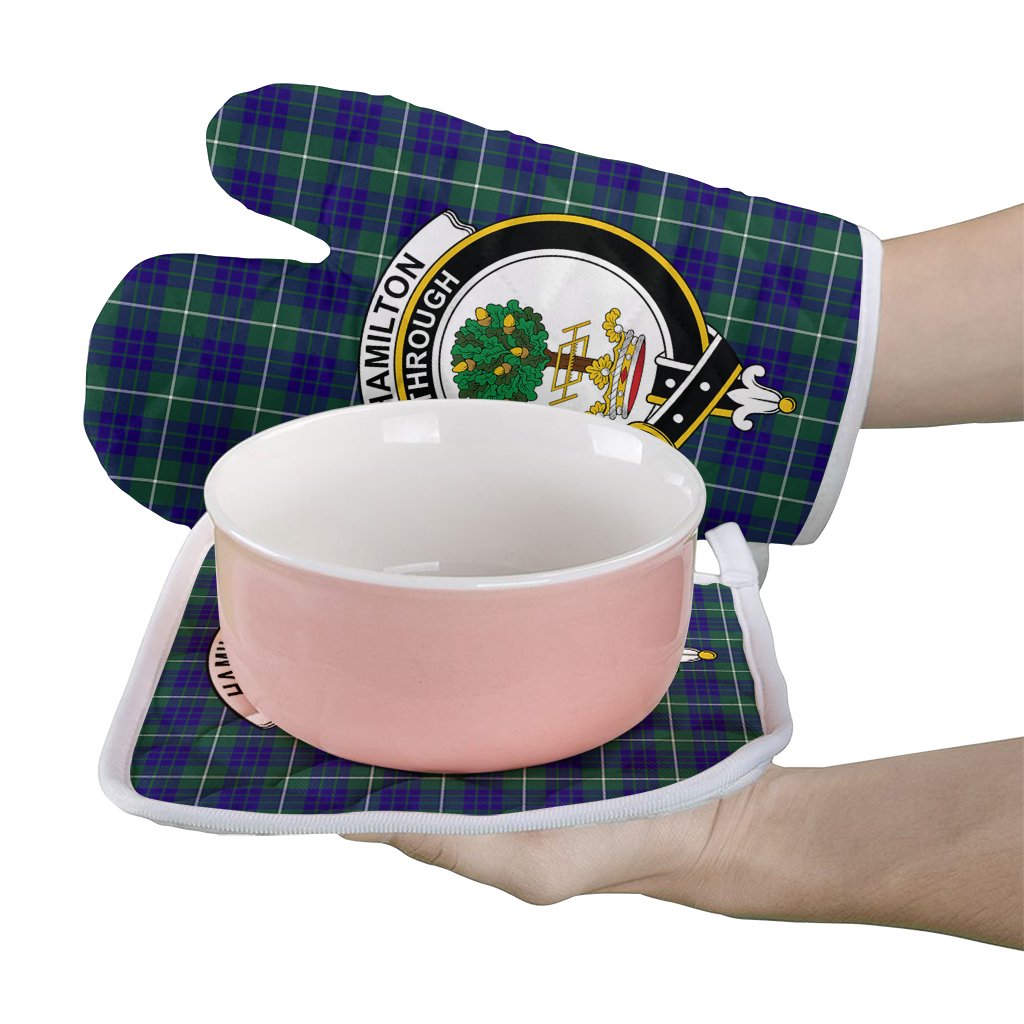 Clan Hamilton Hunting Modern Tartan Crest Oven Mitt And Pot Holder (2 Oven Mitts + 1 Pot Holder) ST39 Clan Hamilton Tartan Today   