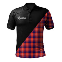 Clan Hamilton Modern Clan - Military Polo Shirt UF37 Hamilton Modern Tartan Tartan Polo   