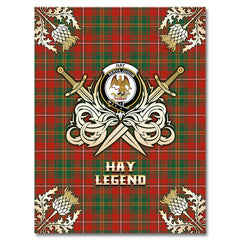 Clan Hay Ancient Tartan Gold Courage Symbol Blanket VI98 Clan Hay Tartan Today   