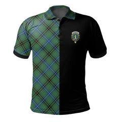 Clan Henderson Ancient Tartan Polo Shirt Half of Me - Cross Style BV87 Henderson Ancient Tartan Tartan Polo   