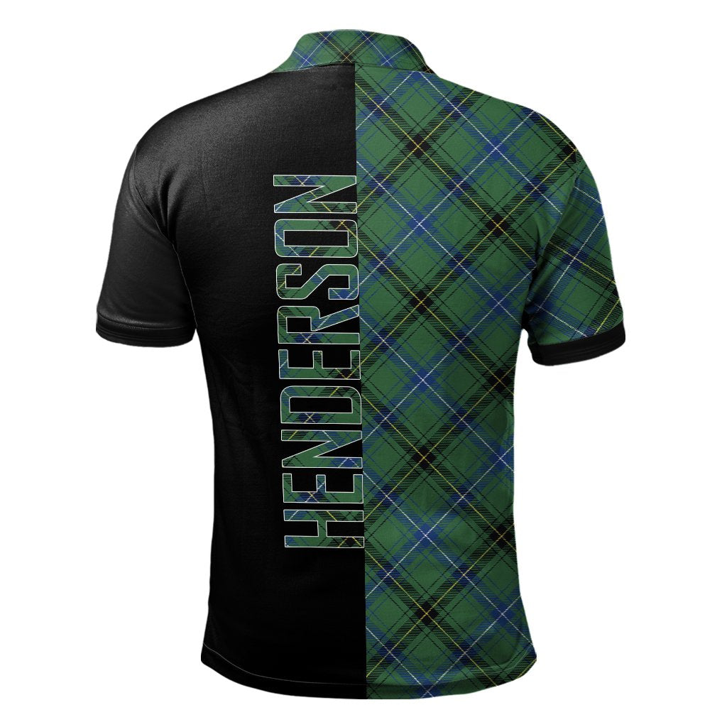 Clan Henderson Ancient Tartan Polo Shirt Half of Me - Cross Style BV87 Henderson Ancient Tartan Tartan Polo   