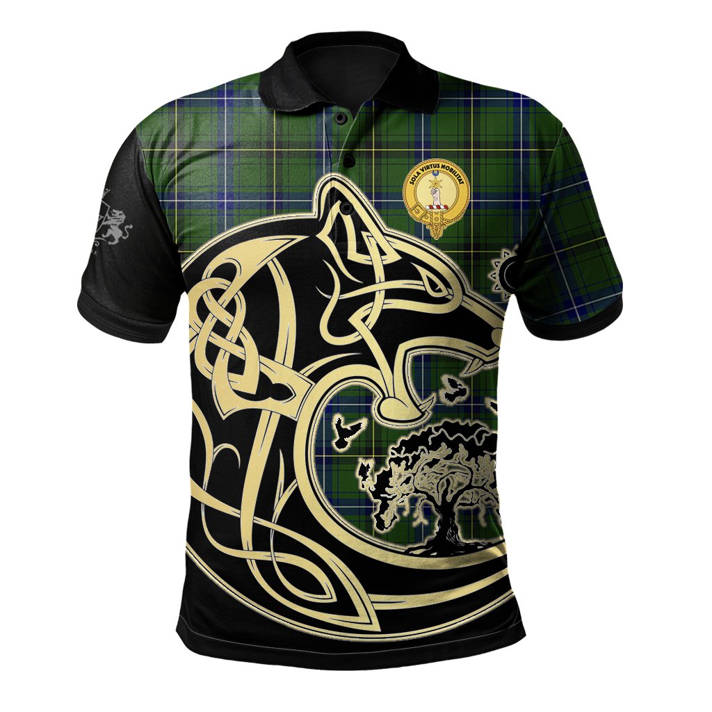 Clan Henderson Modern Tartan Polo Shirt Viking Wolf BW59 Henderson Modern Tartan Tartan Polo   