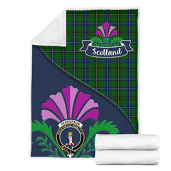 Clan Henderson Tartan Crest Premium Blanket Thistle Style ST59 Clan Henderson Tartan Today   