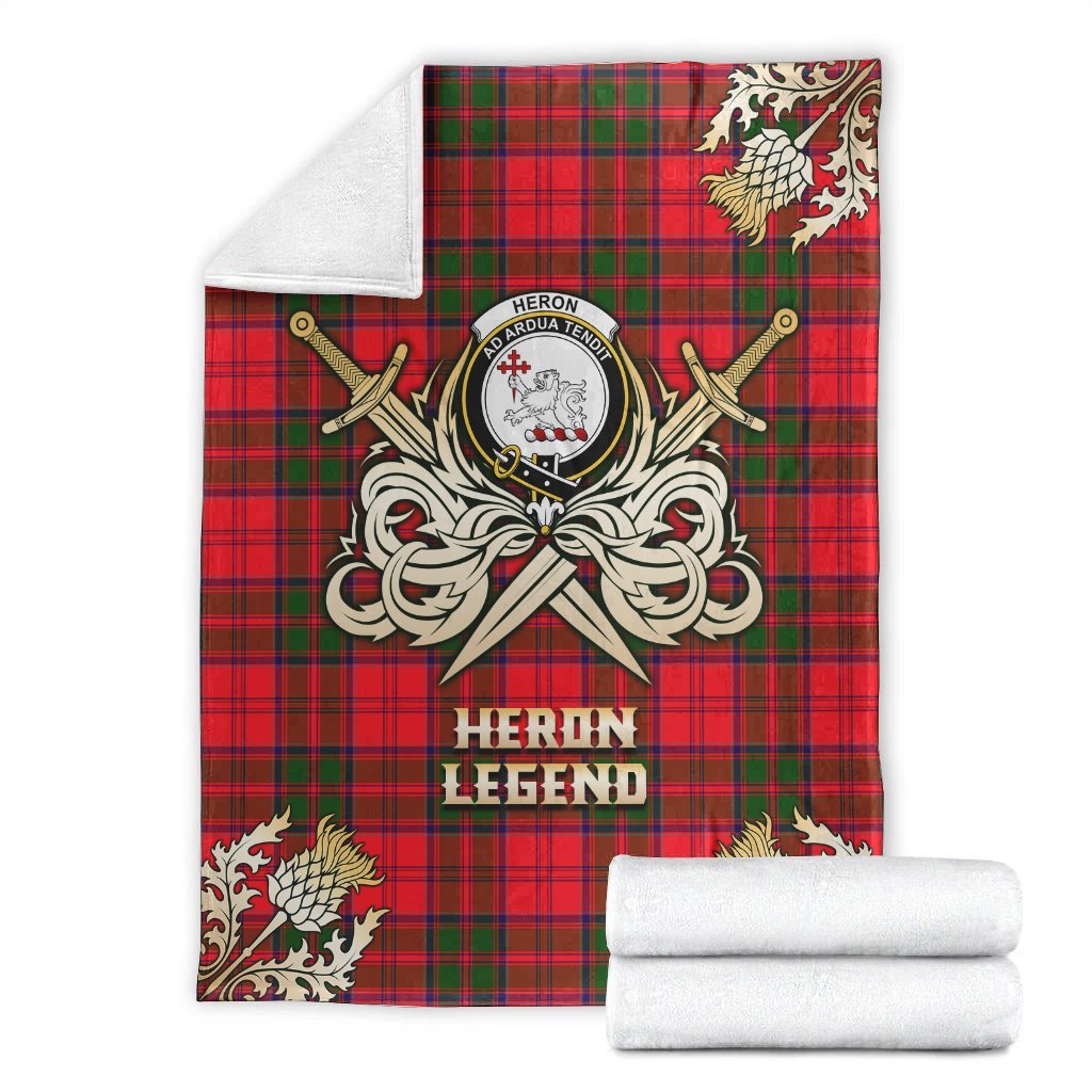 Clan Heron Tartan Gold Courage Symbol Blanket AM18 Clan Heron Tartan Today   