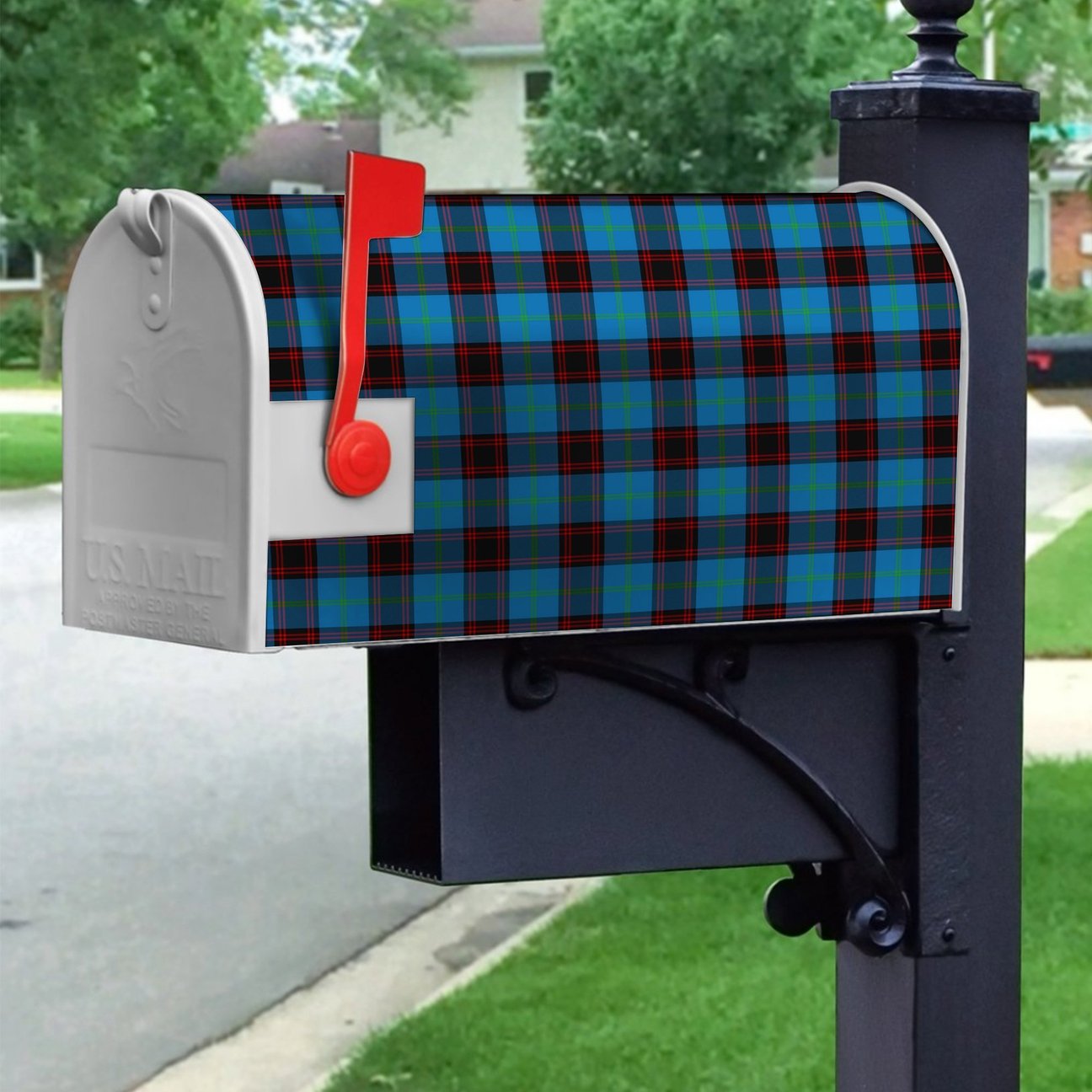 Clan Home Ancient Tartan Crest Mailbox VX69 Clan Home/Hume Tartan Today   