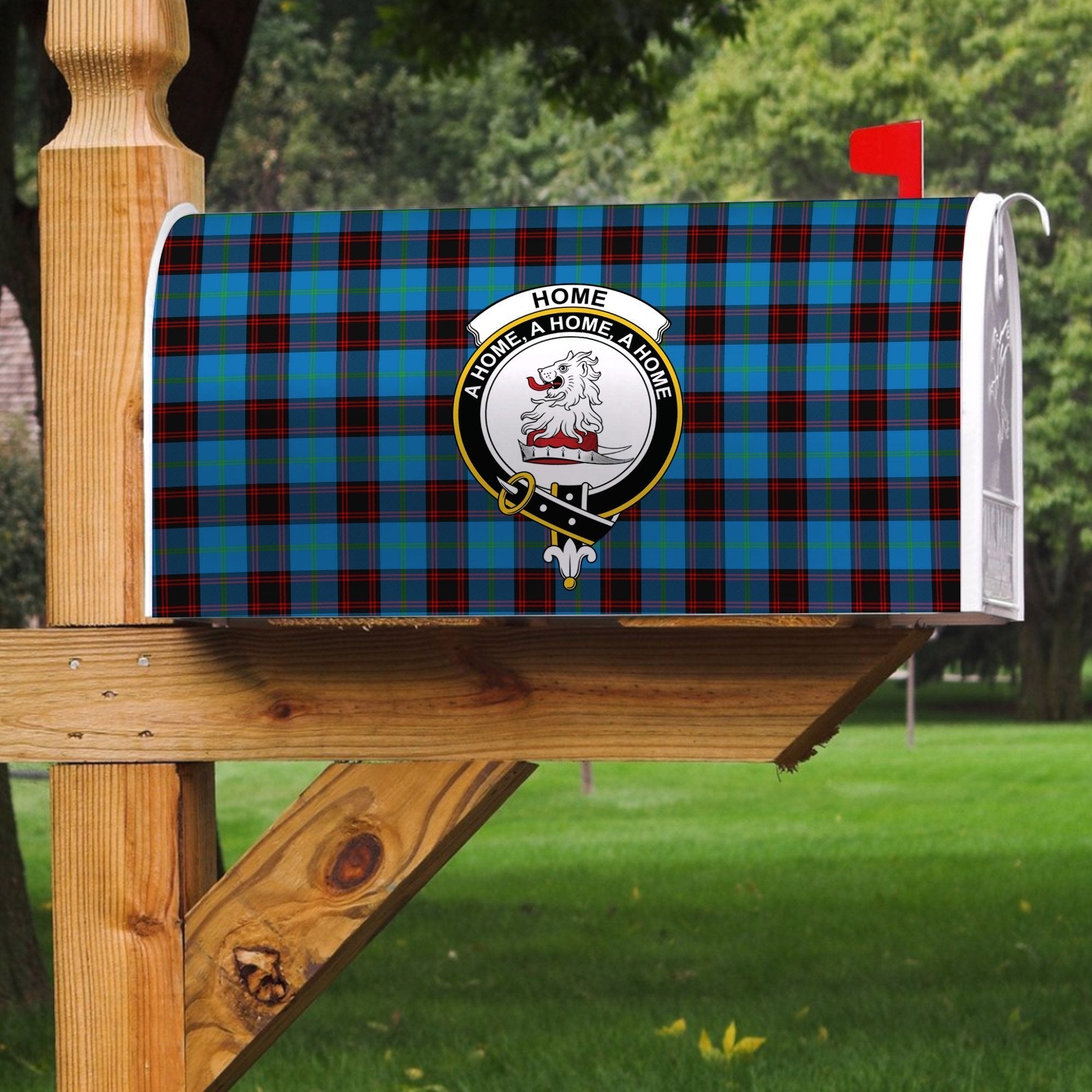 Clan Home Ancient Tartan Crest Mailbox VX69 Clan Home/Hume Tartan Today   