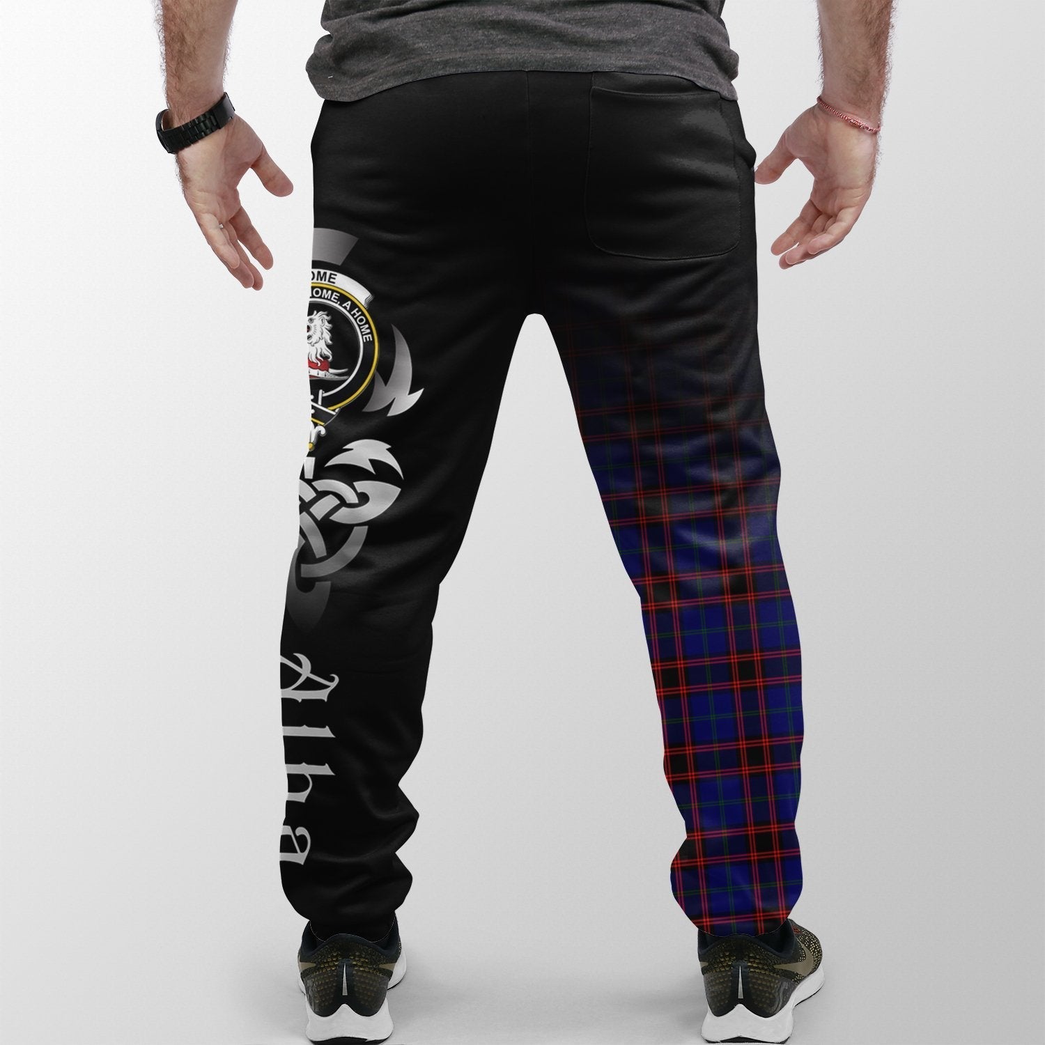 Clan Home Modern Tartan Crest Jogger Sweatpants  Alba Celtic Style FE10 Clan Home/Hume Tartan Today   