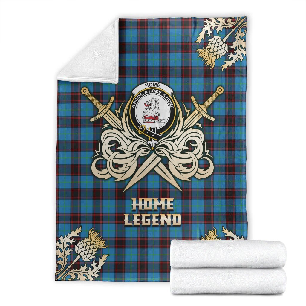 Clan Home Ancient Tartan Gold Courage Symbol Blanket QN73 Clan Home/Hume Tartan Today   