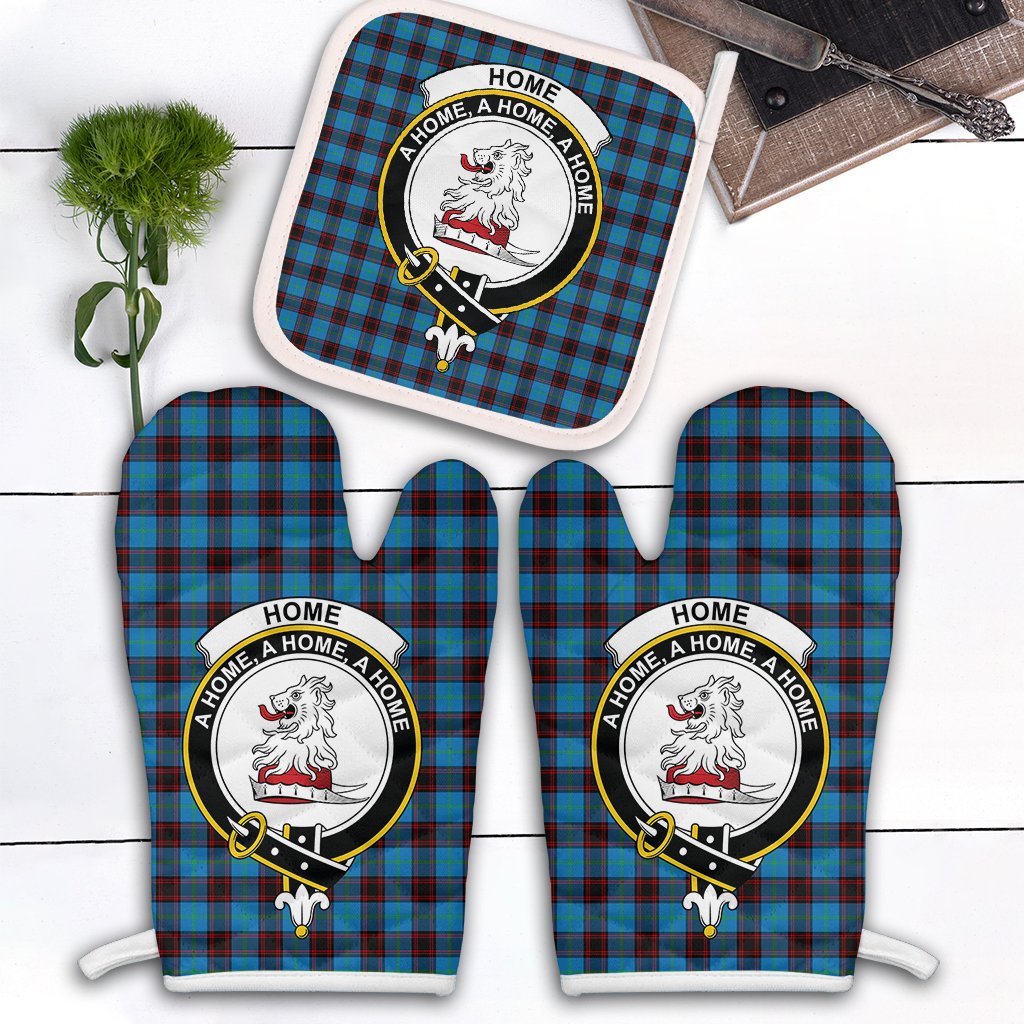 Clan Home Ancient Tartan Crest Oven Mitt And Pot Holder (2 Oven Mitts + 1 Pot Holder) UT19 Clan Home/Hume Tartan Today   