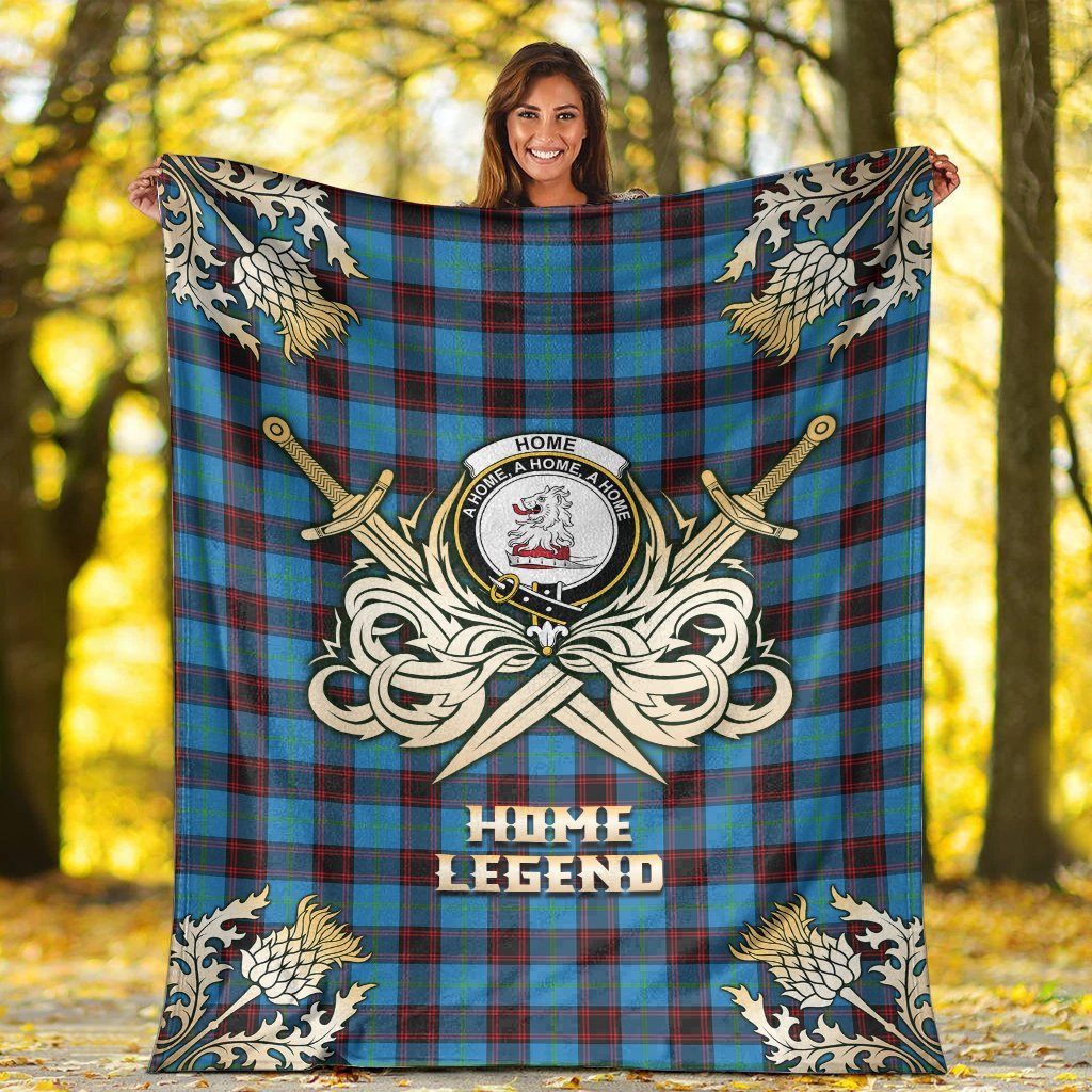 Clan Home Ancient Tartan Gold Courage Symbol Blanket QN73 Clan Home/Hume Tartan Today   