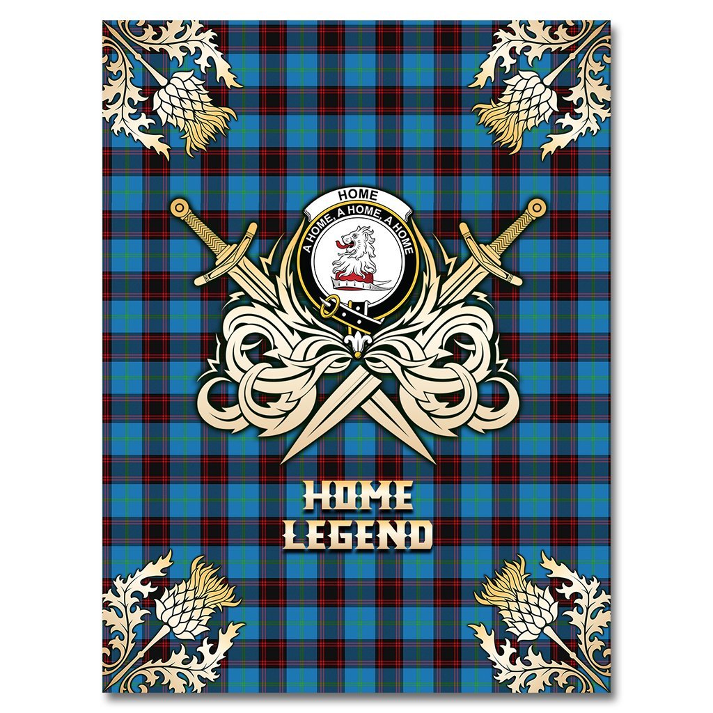 Clan Home Ancient Tartan Gold Courage Symbol Blanket QN73 Clan Home/Hume Tartan Today   