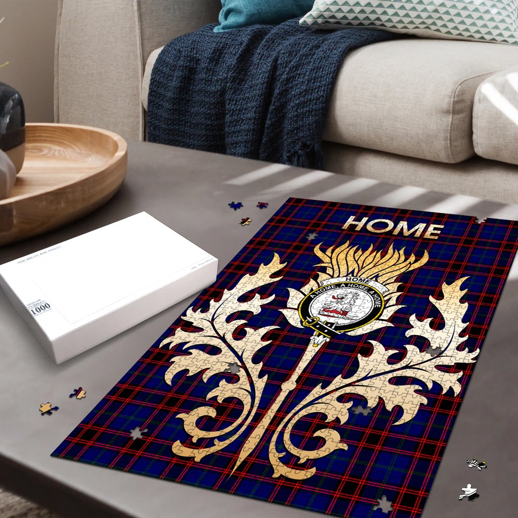 Clan Home Modern Tartan Crest Thistle Jigsaw Puzzles Gift For Family FZ89 Clan Home/Hume Tartan Today   