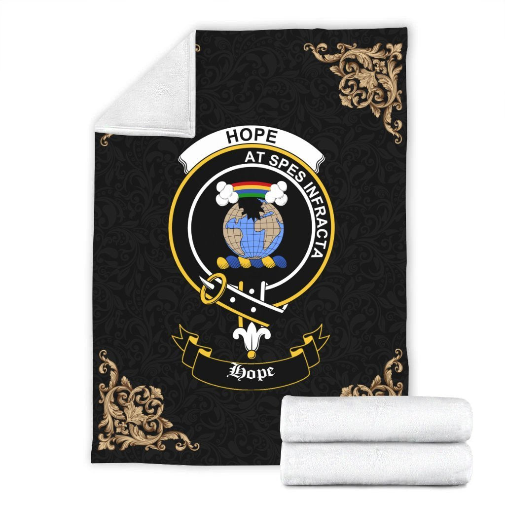 Clan Hope Crest Tartan Premium Blanket Black BQ22 Clan Hope Tartan Today   